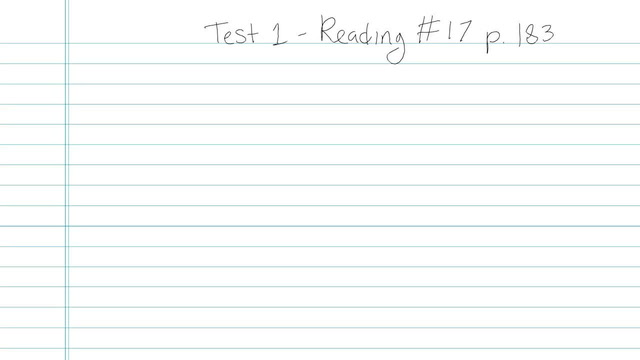 Test 1 - Reading - Question 17