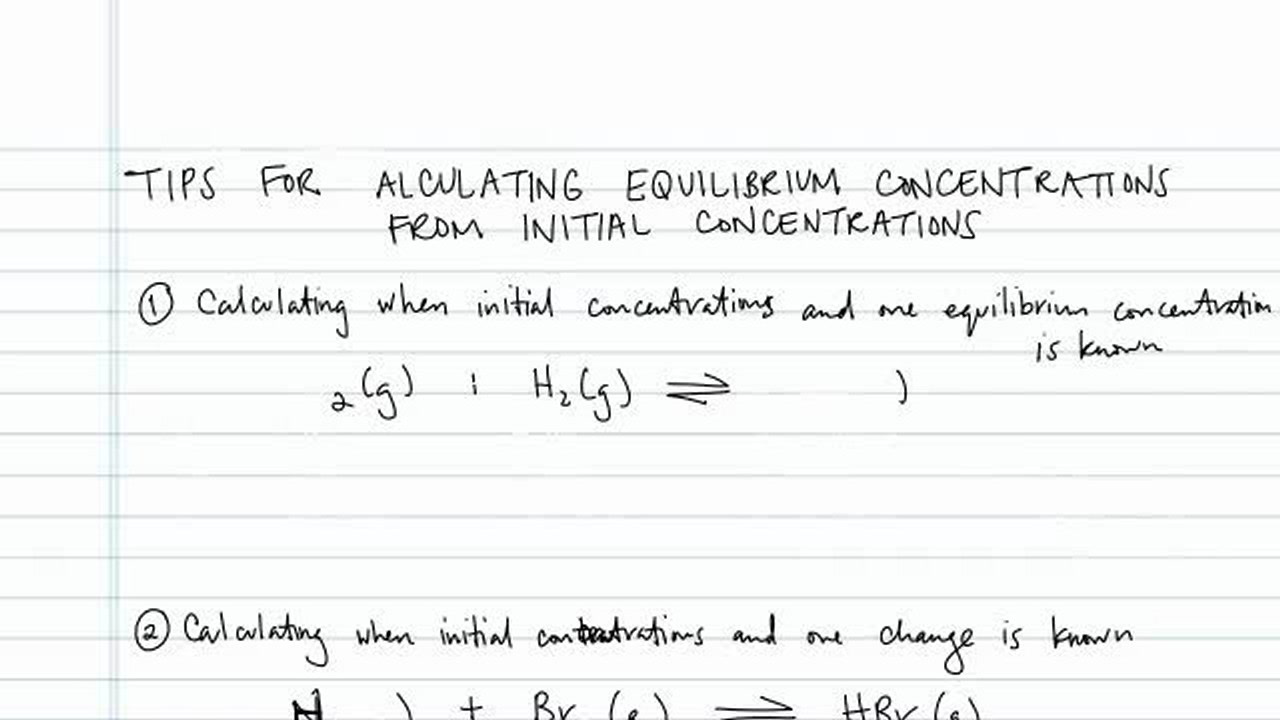 Equilibrium Constants from Initial Concentrations - Concept