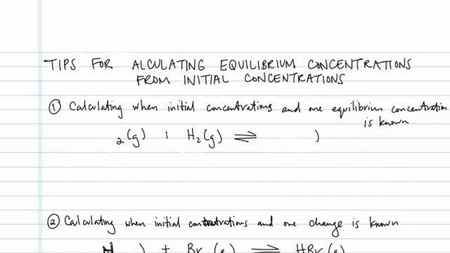 Equilibrium Constants from Initial Concentrations