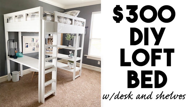Diy Loft Bed Part 2 Shanty Chic, How To Build A Full Size Loft Bed With Desk