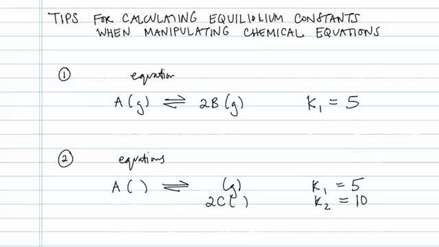 Equilibrium Constants When Manipulating Equations