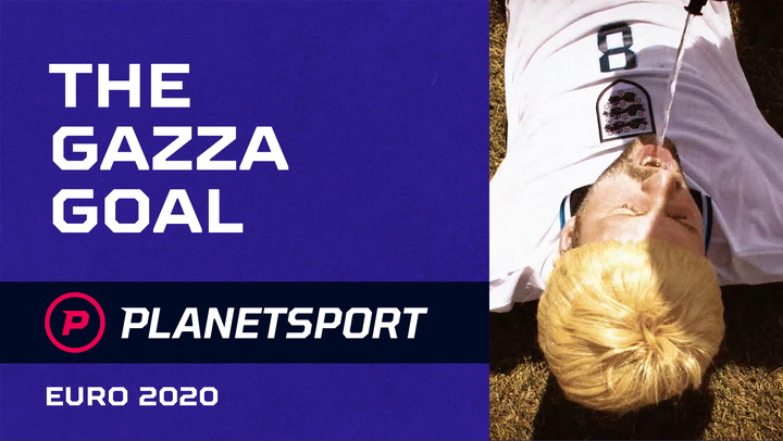 Gazza's classic goal celebration recreated - Planet Sport Euros Preview