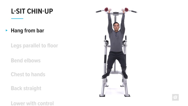 L-sit chin-up, Exercise Videos & Guides