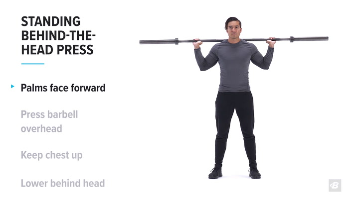 Standing Barbell Press Behind Neck