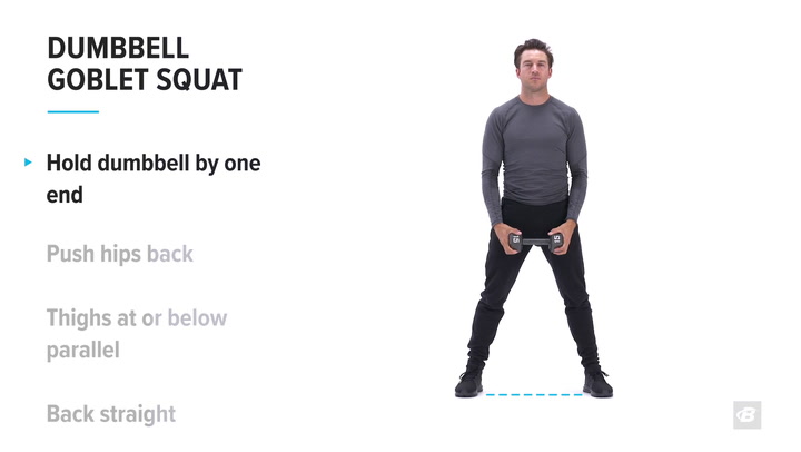 Dumbbell Goblet Squat, Exercise Videos & Guides